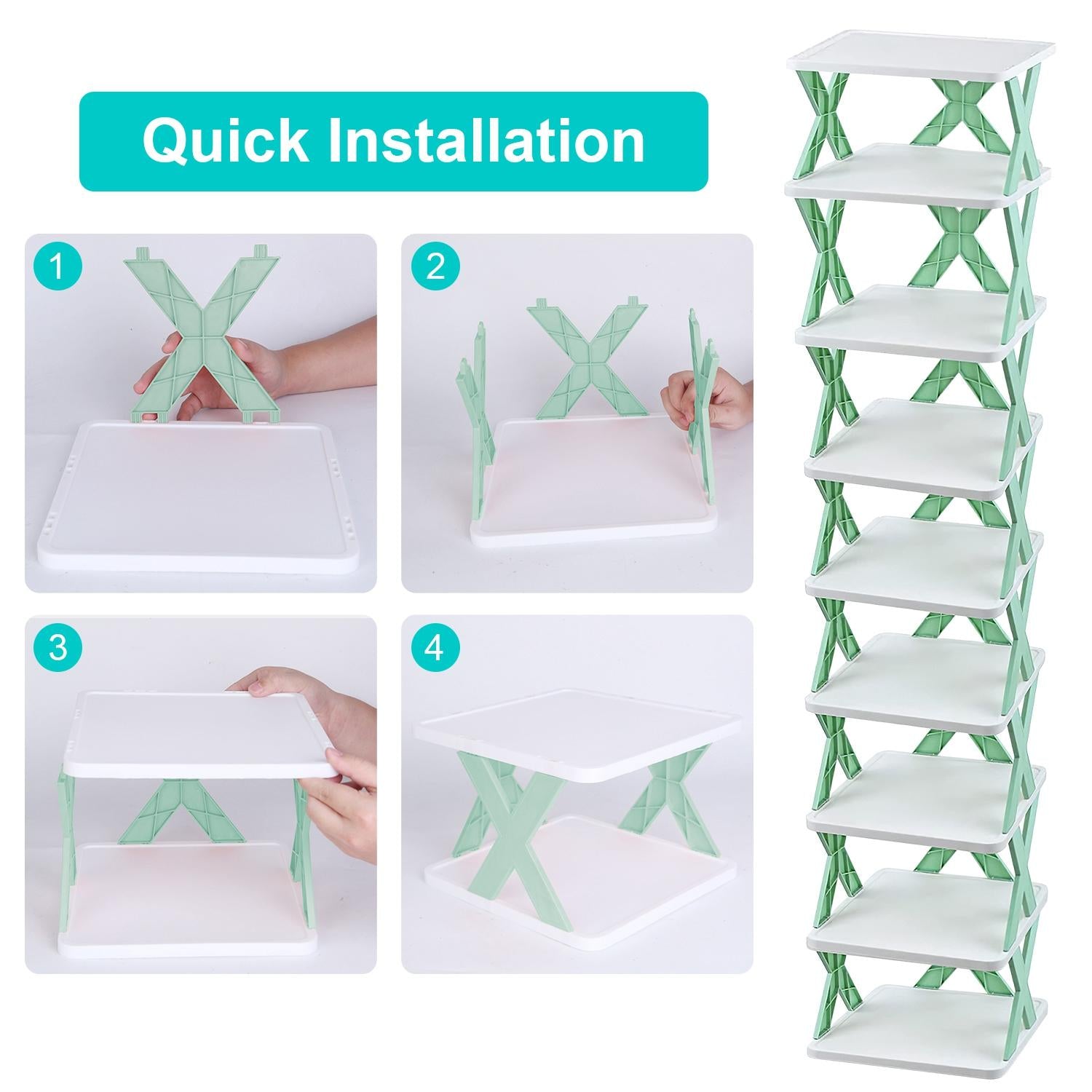 9-Tier Narrow Plastic Vertical Rack, Free-Standing High-Capacity Home Organizer for Entryway, Closet, Entry Door Shoe Storage